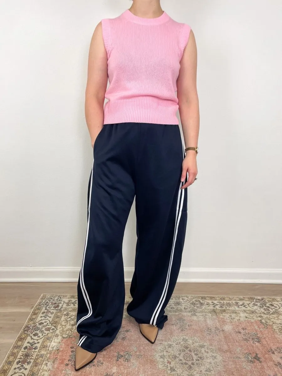 Active Knit Winslow Pant in Navy w/Stripe PETITE