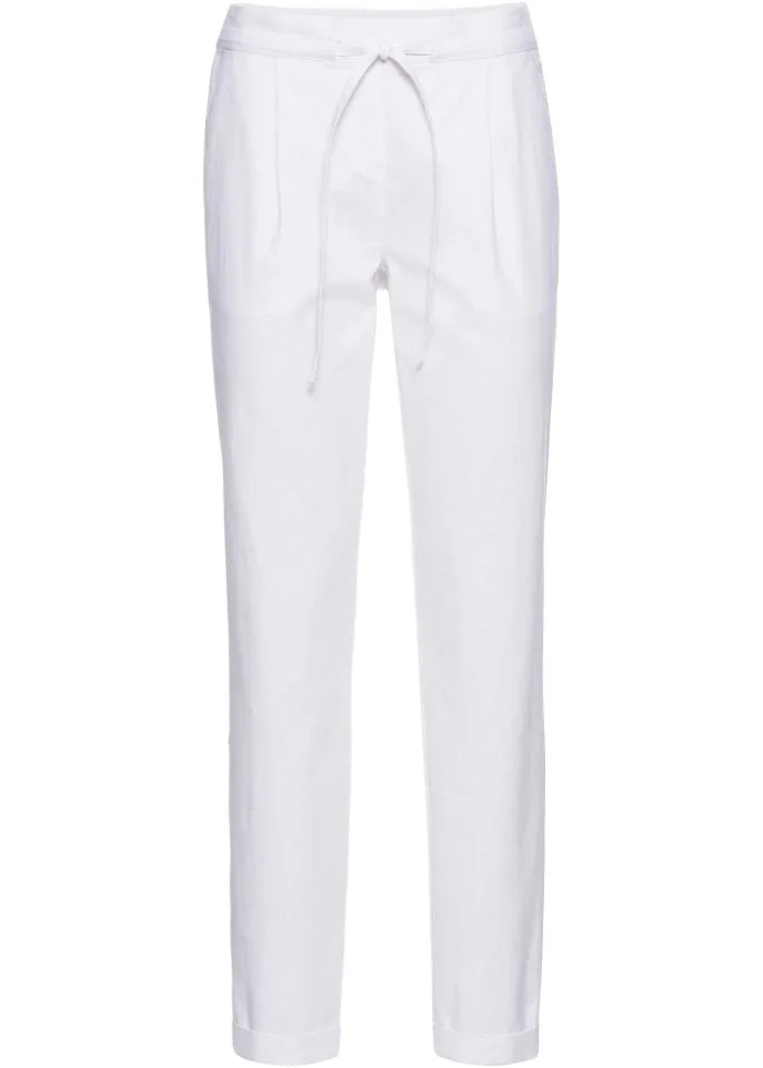 Bodyflirt linen trousers, white