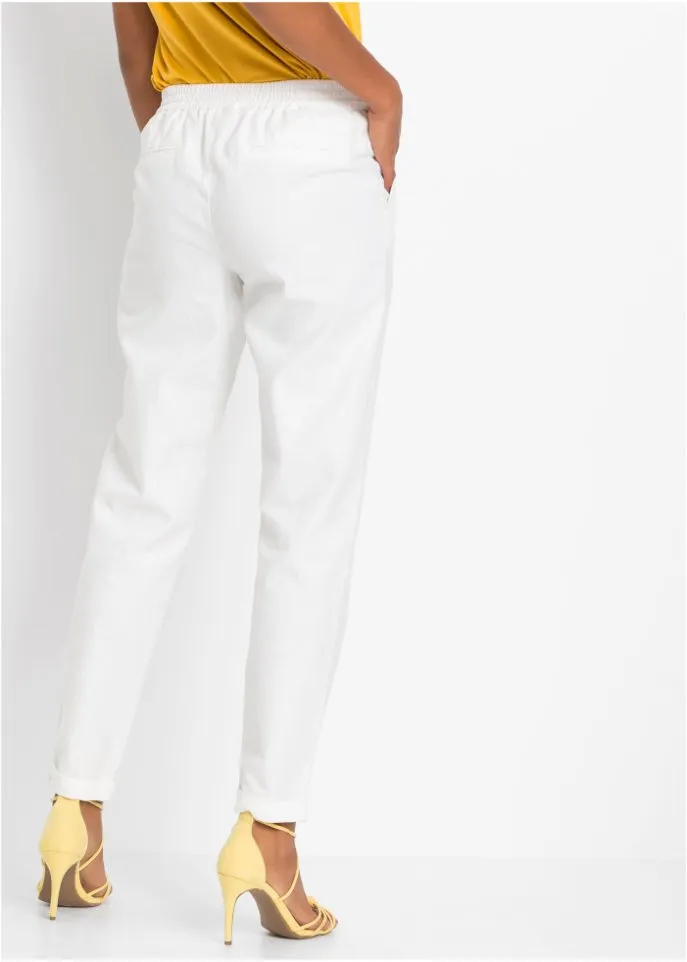 Bodyflirt linen trousers, white