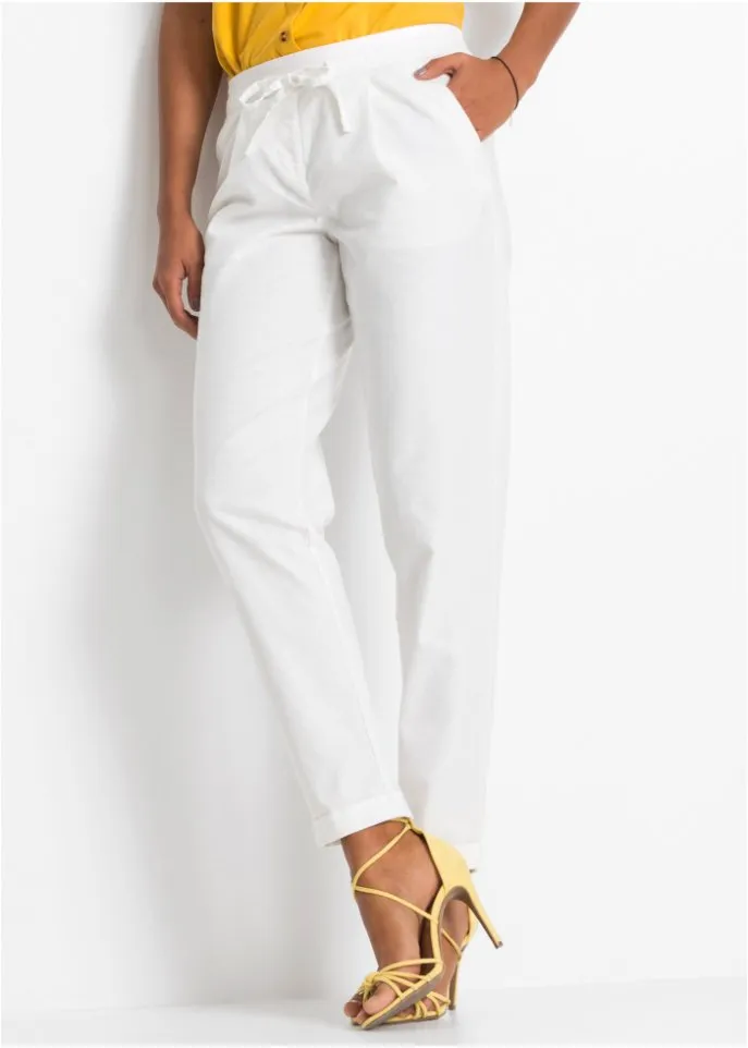 Bodyflirt linen trousers, white