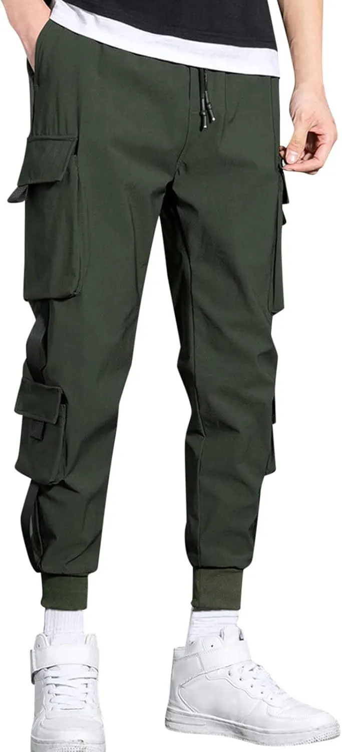 Cargo Trousers for Men Thickened Pants Solid Waist Jogger Men's Active Fleece Pants Casual Men's Pants Men's Basic
