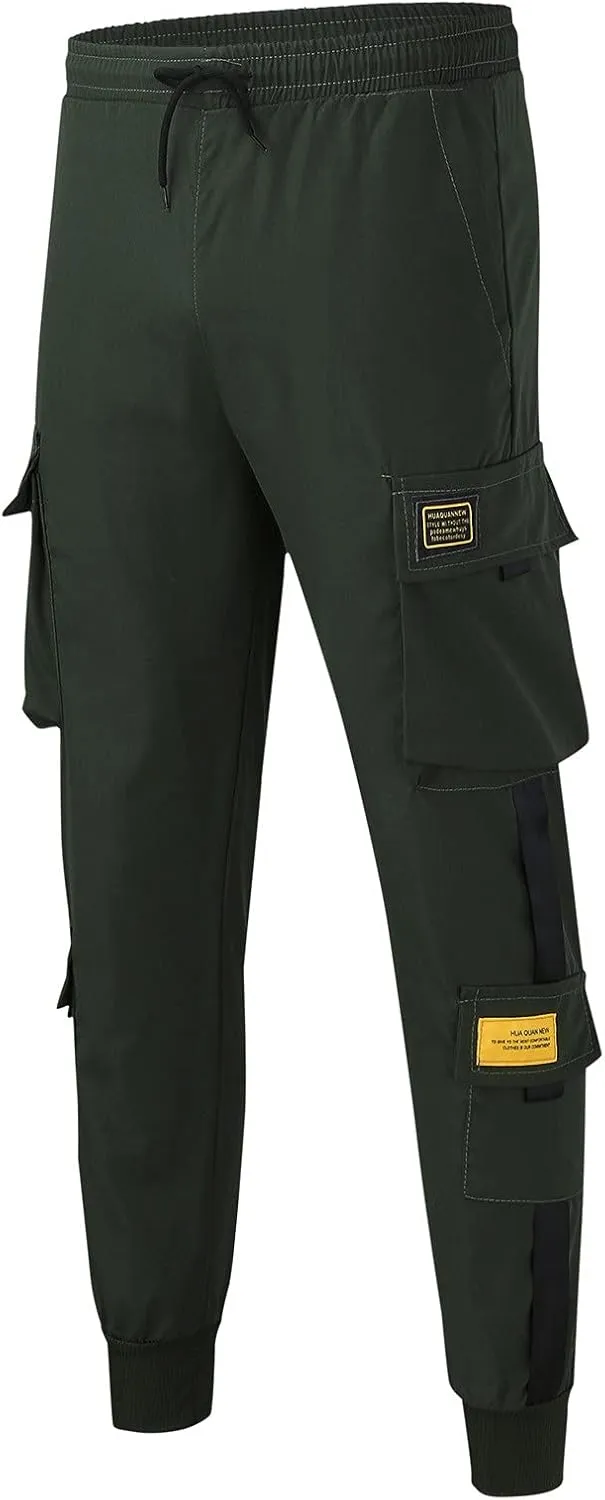 Cargo Trousers for Men Thickened Pants Solid Waist Jogger Men's Active Fleece Pants Casual Men's Pants Men's Basic