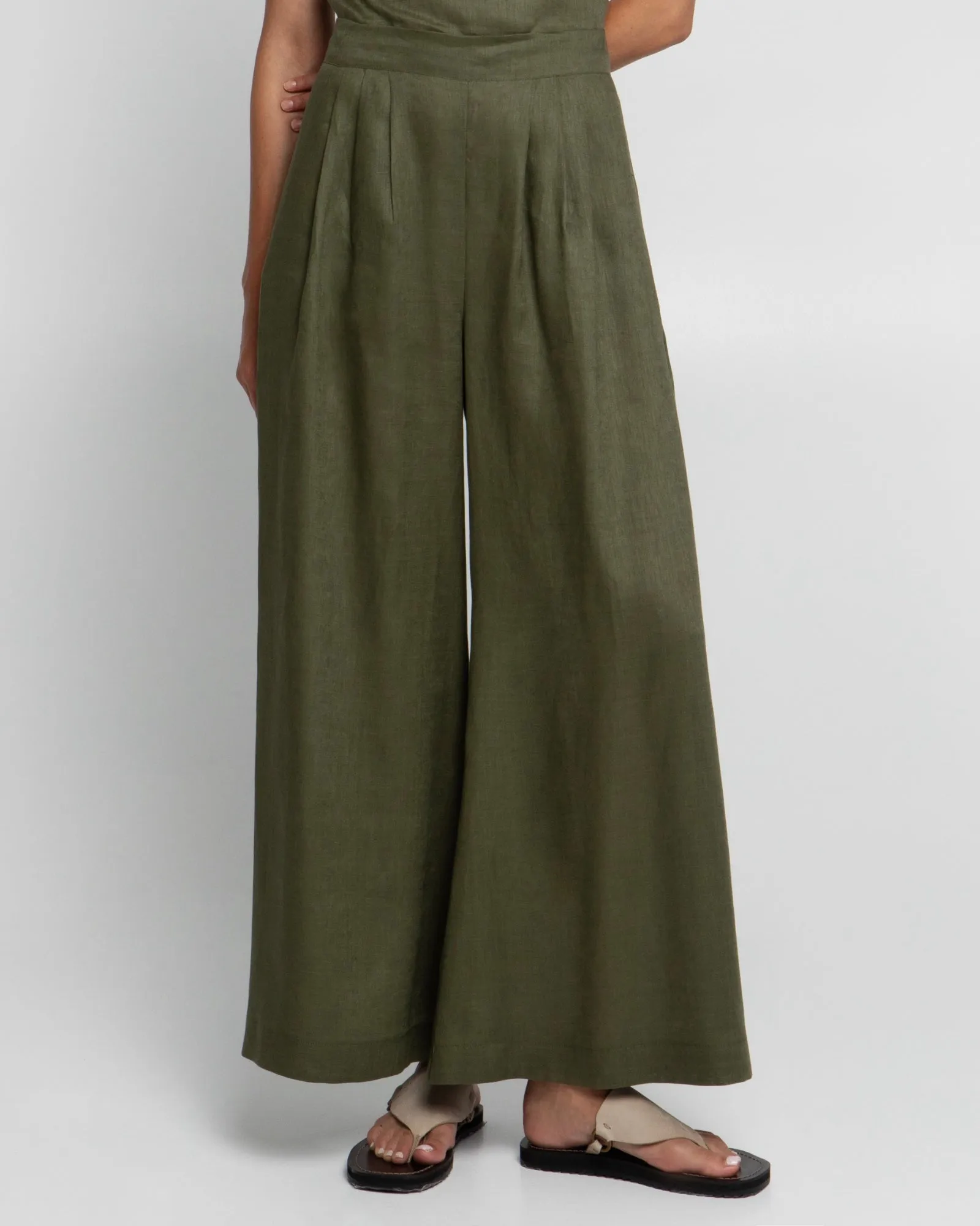 Charlie Pants Linen Khaki