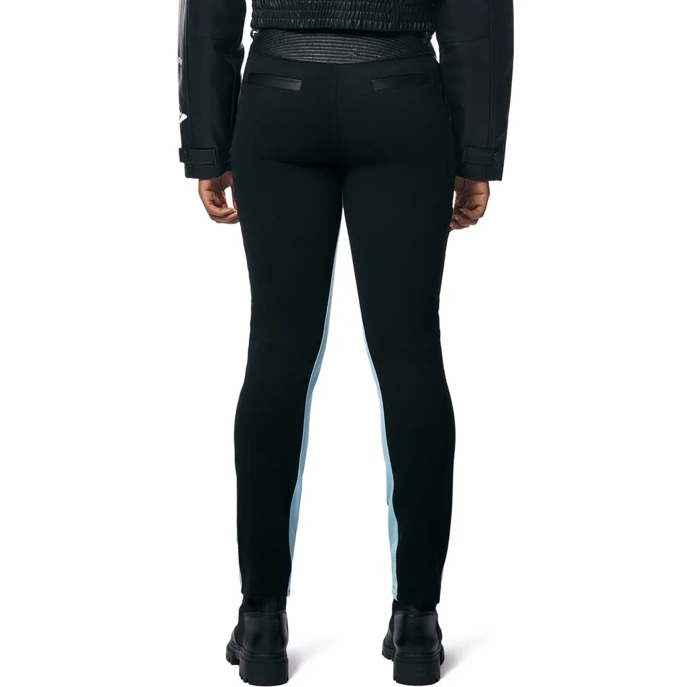 High Rise Vegan Leather Racing Pants - Blue