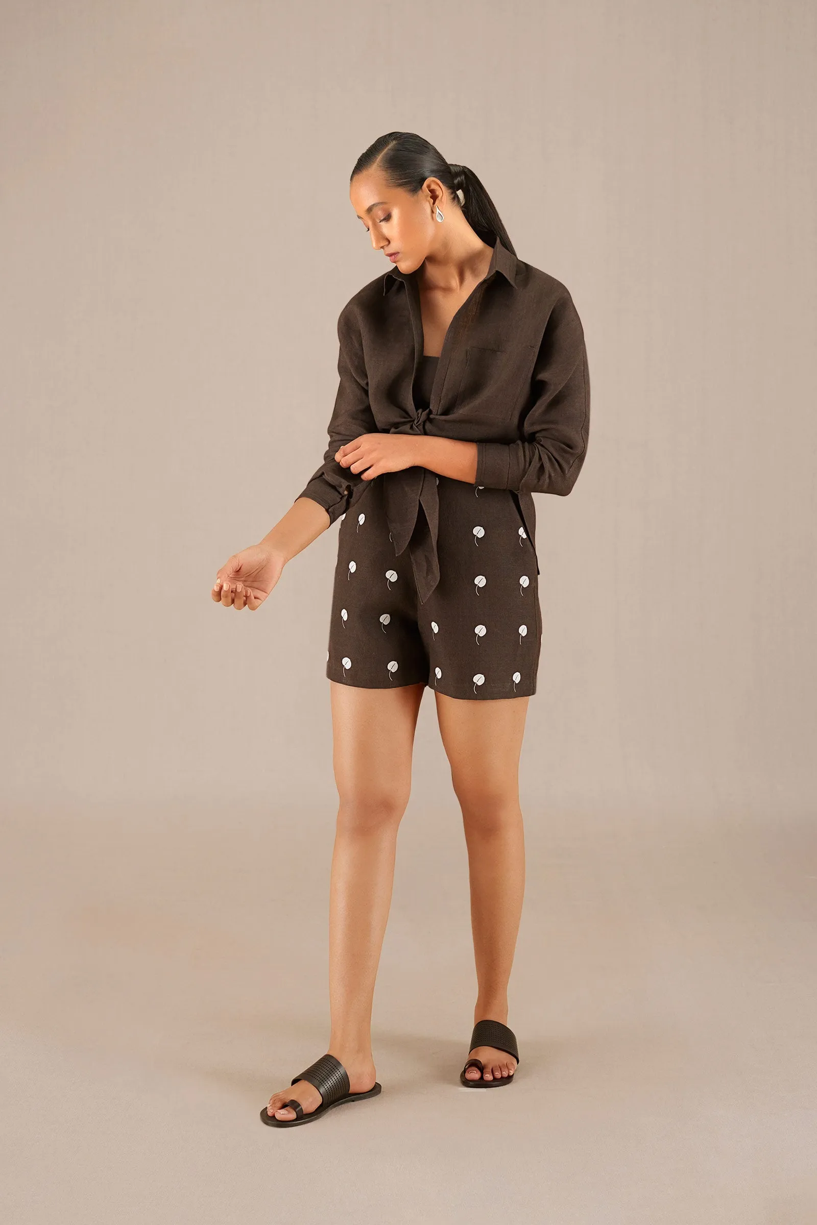 Izara Knotted Shirt Set