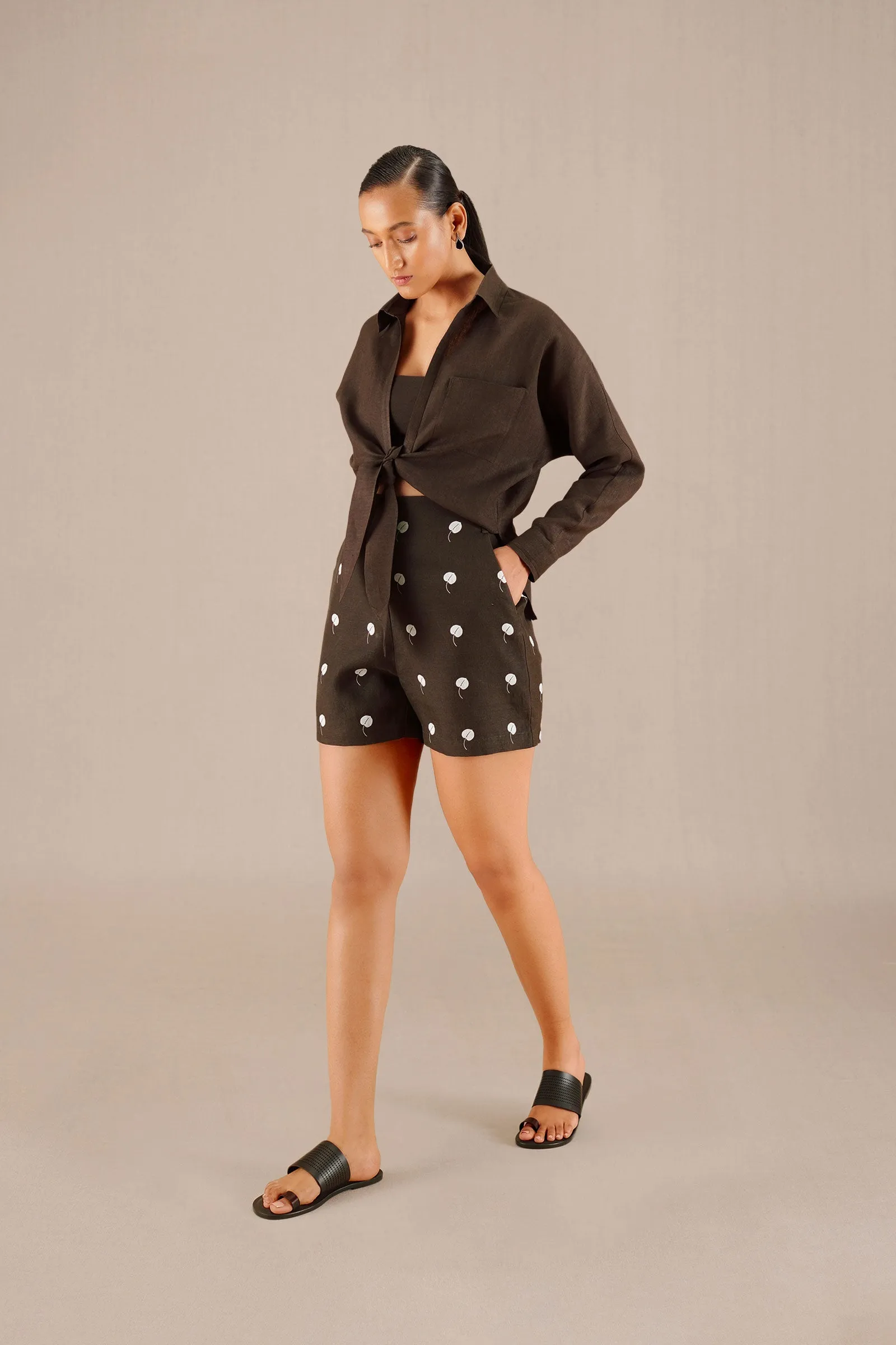 Izara Knotted Shirt Set