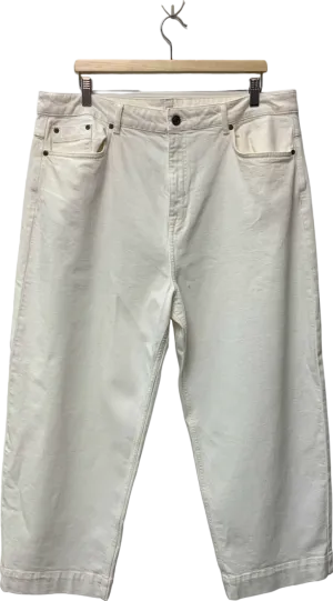 John Lewis White Cropped Trousers UK 18