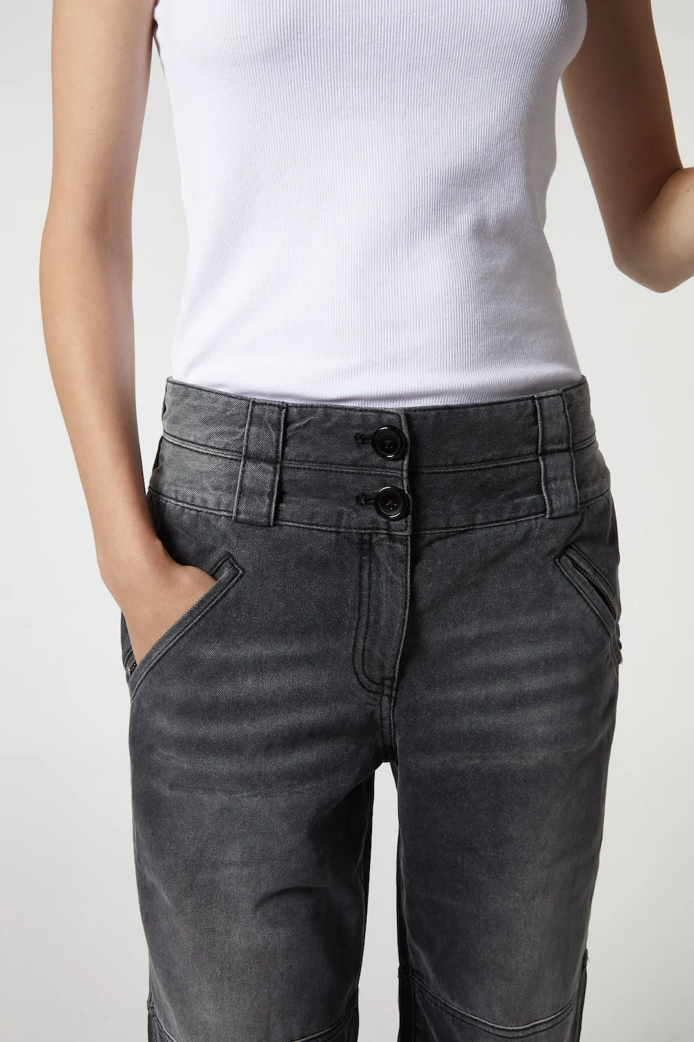 Lauren Low-rise Denim Pant, Graphite Wash