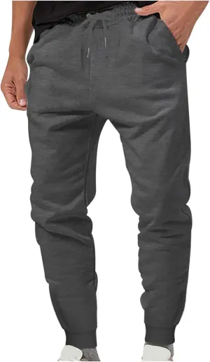 Mens Casual Workout Joggers Pants Slim FIt Sweatpants Hiking Outdoor Pants Drawstring Elastic Waist Tapered Trousers
