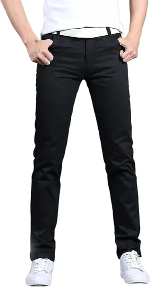 Mens Dress Slacks Plain Straight Leg Casual Pants Outdoor Trendy Open Bottom Summer Fashion Trousers with Pockets