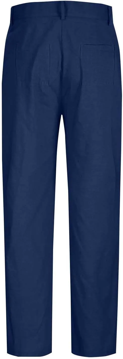 Mens Linen Pants Casual Front Pleated Yoga Pant Summer Outdoor Vacation Beach Lightweight Trousers Open Bottom Slacks