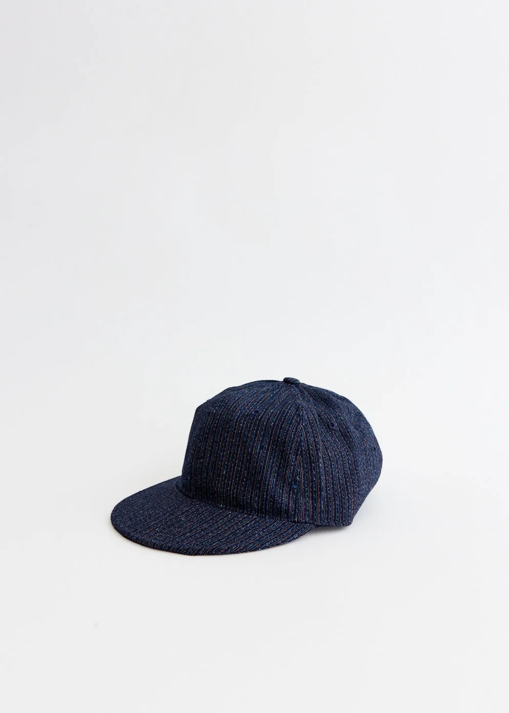Mid 20th Century Japanese Pinstripe Kimono Cotton Cap