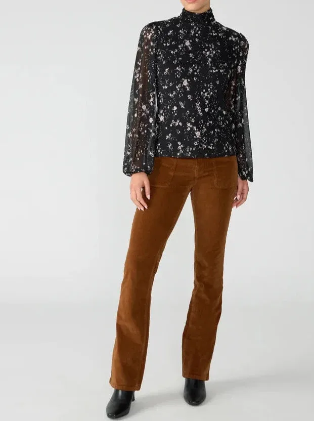 Mock Neck Mesh Top
