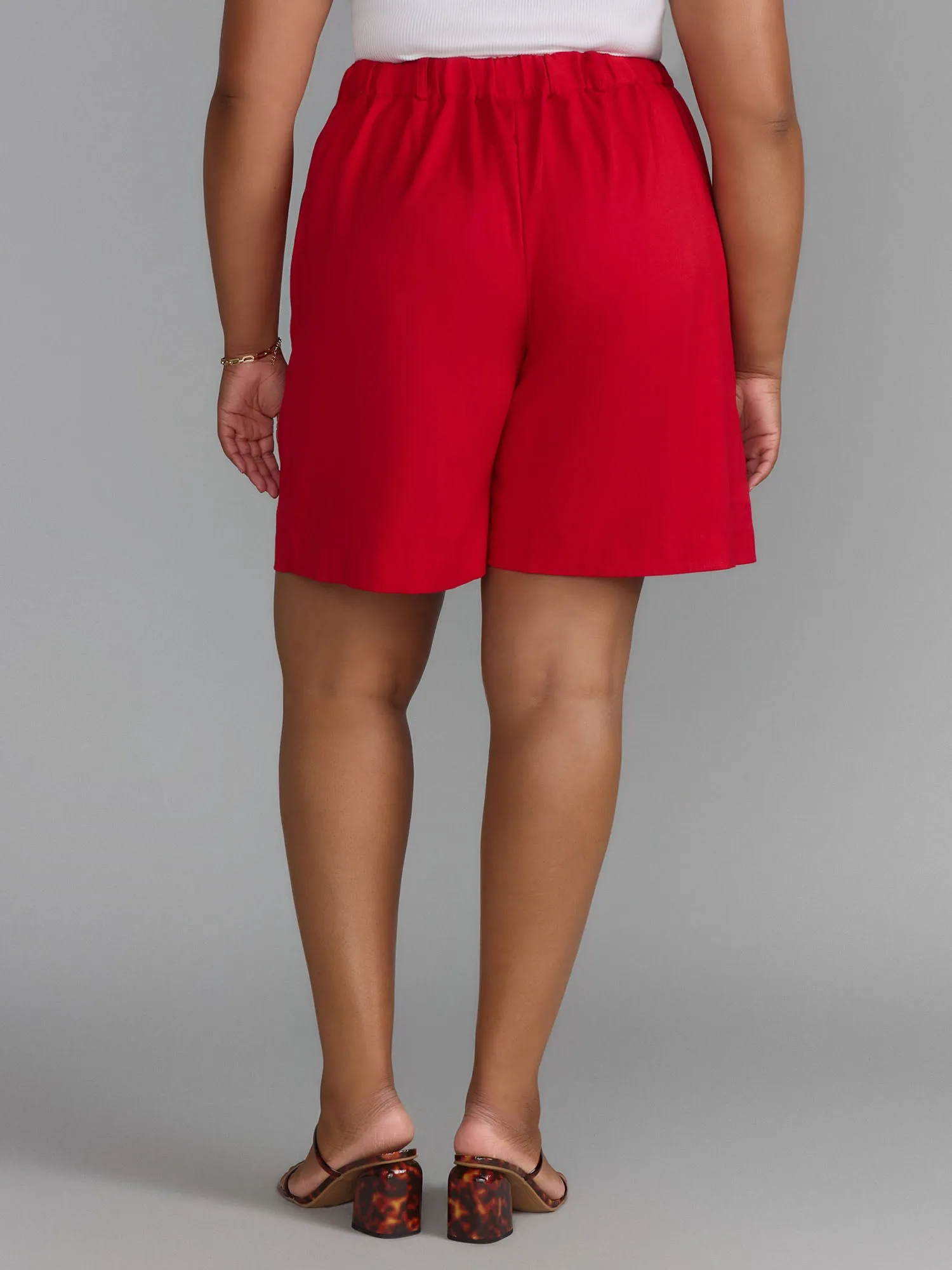 Plus Elastic Back Bermuda Short