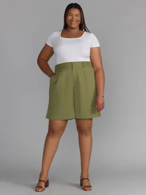 Plus Elastic Back Bermuda Short