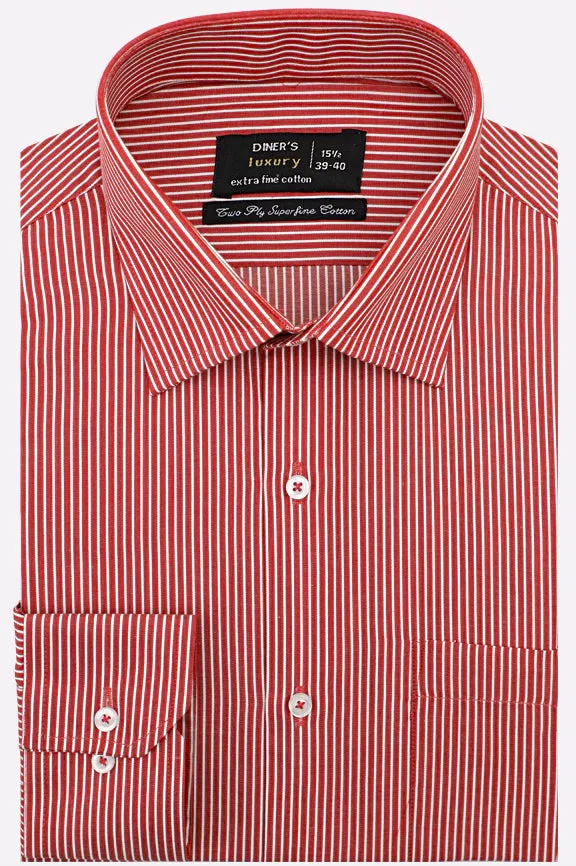 Red Pinstripe Formal Shirt