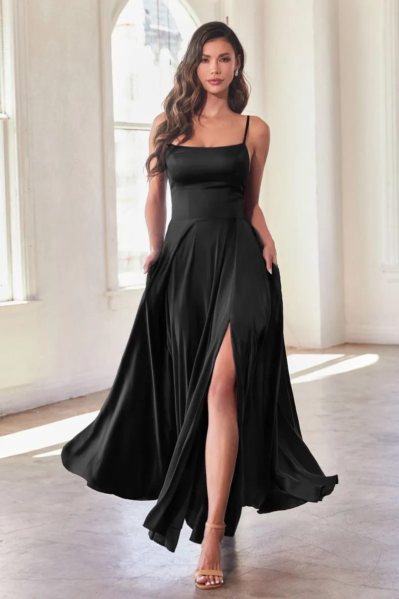 SATIN A-LINE GOWN CDB8402