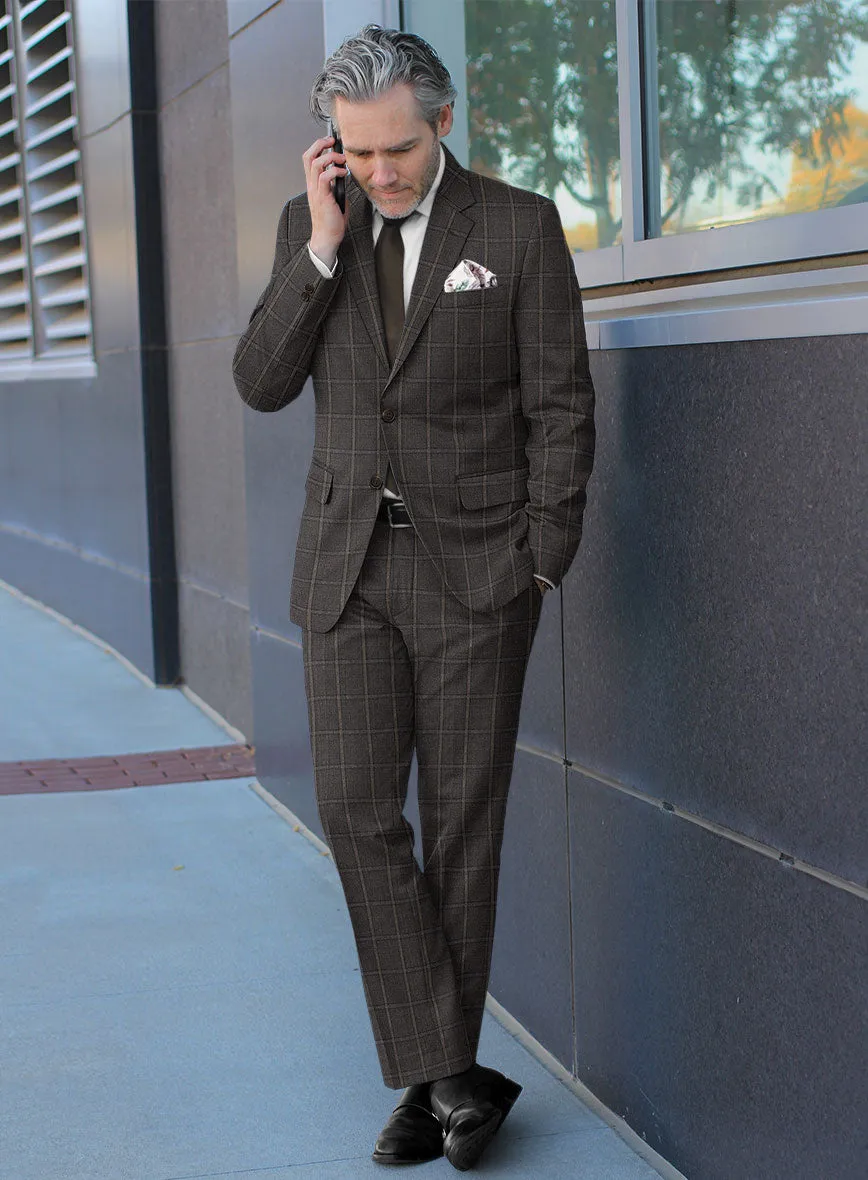 Scabal Coffee Brown Wool Suit