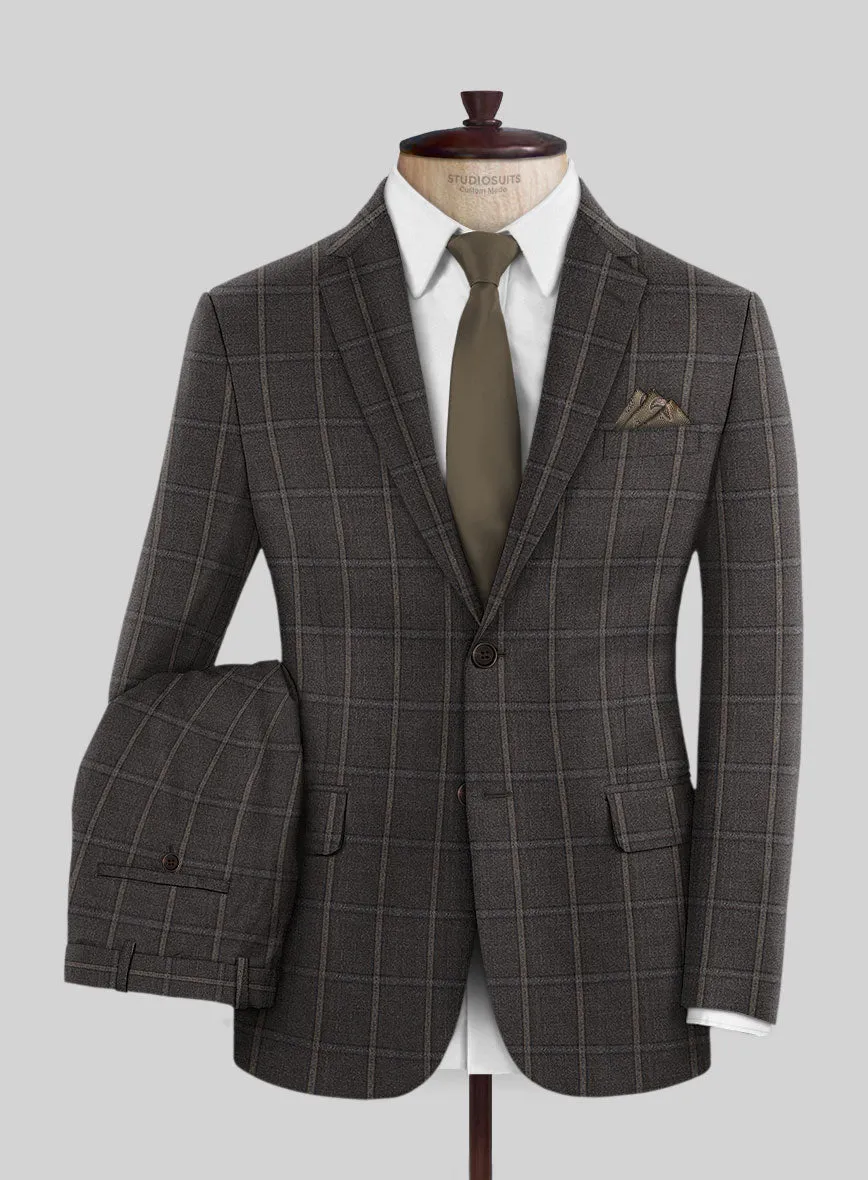 Scabal Coffee Brown Wool Suit