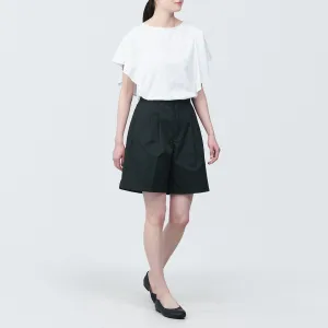 Stretch Pleated Bermuda Shorts