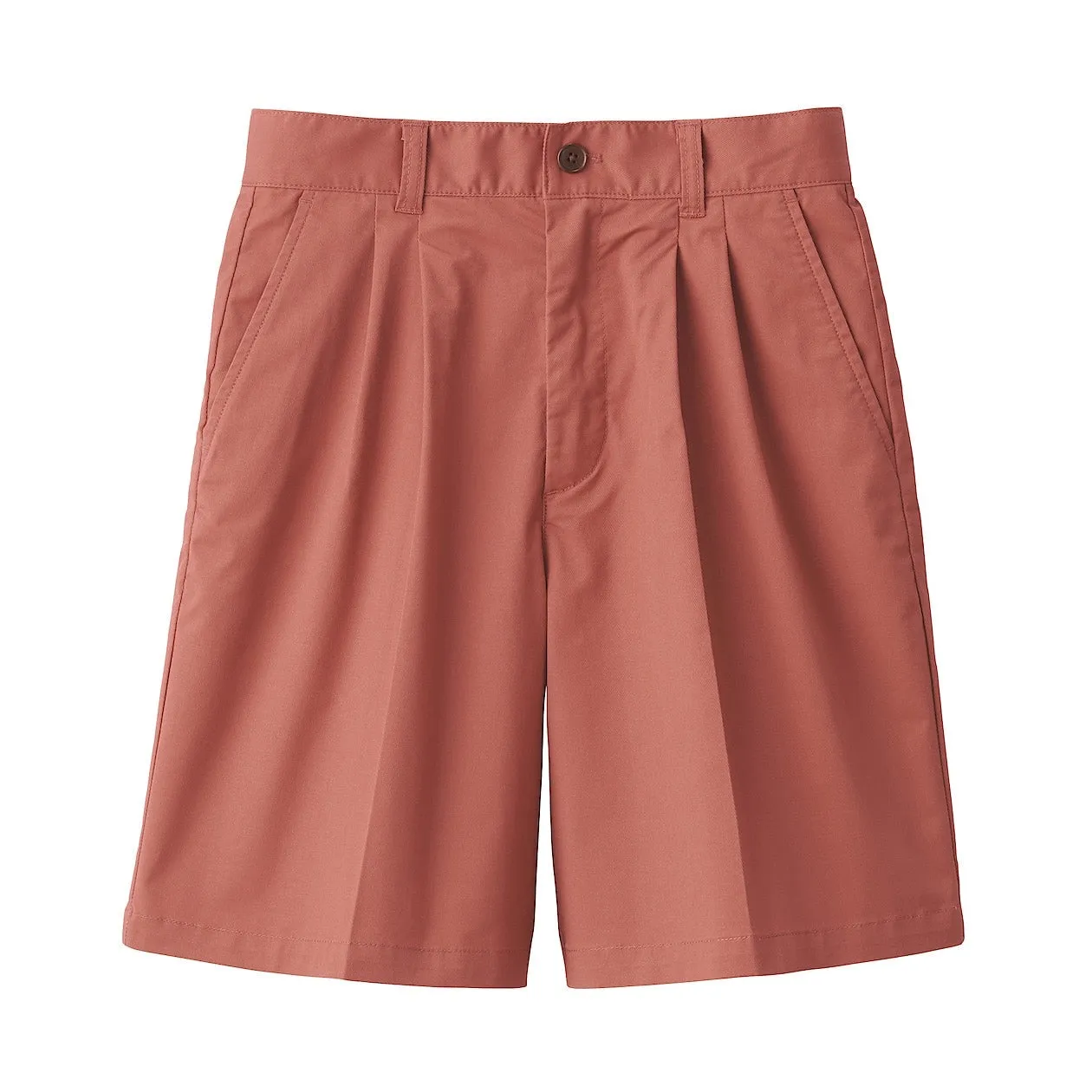 Stretch Pleated Bermuda Shorts