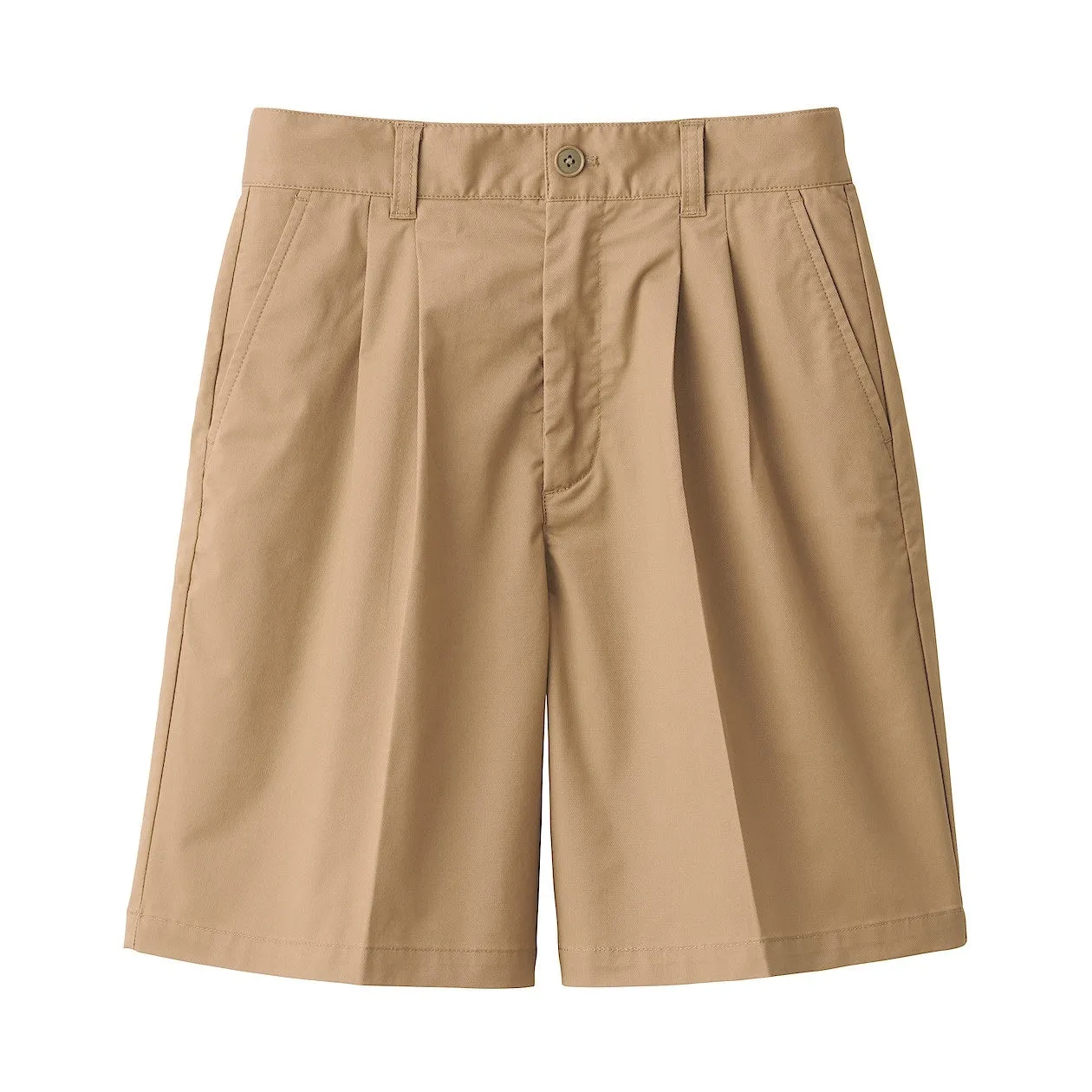 Stretch Pleated Bermuda Shorts