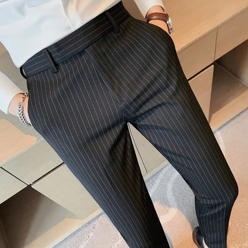 Striped Casual Naples Slim-fit Trousers