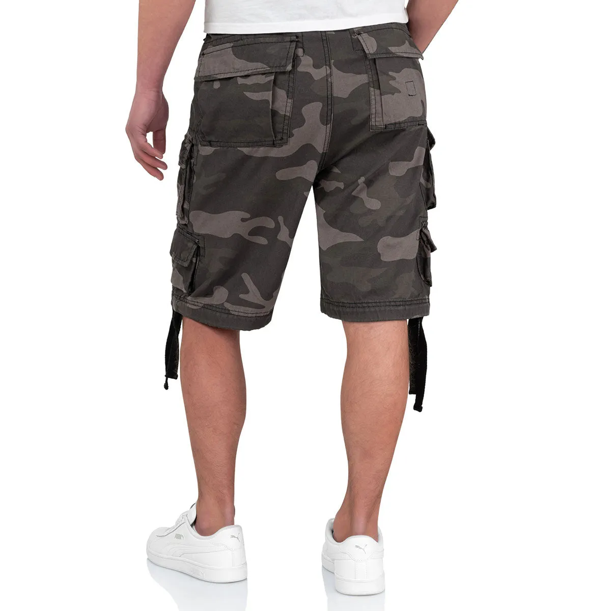 Surplus Division Shorts Black Camo