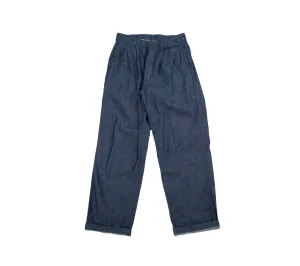 Two Tuck Denim Wide Trouser | One Wash