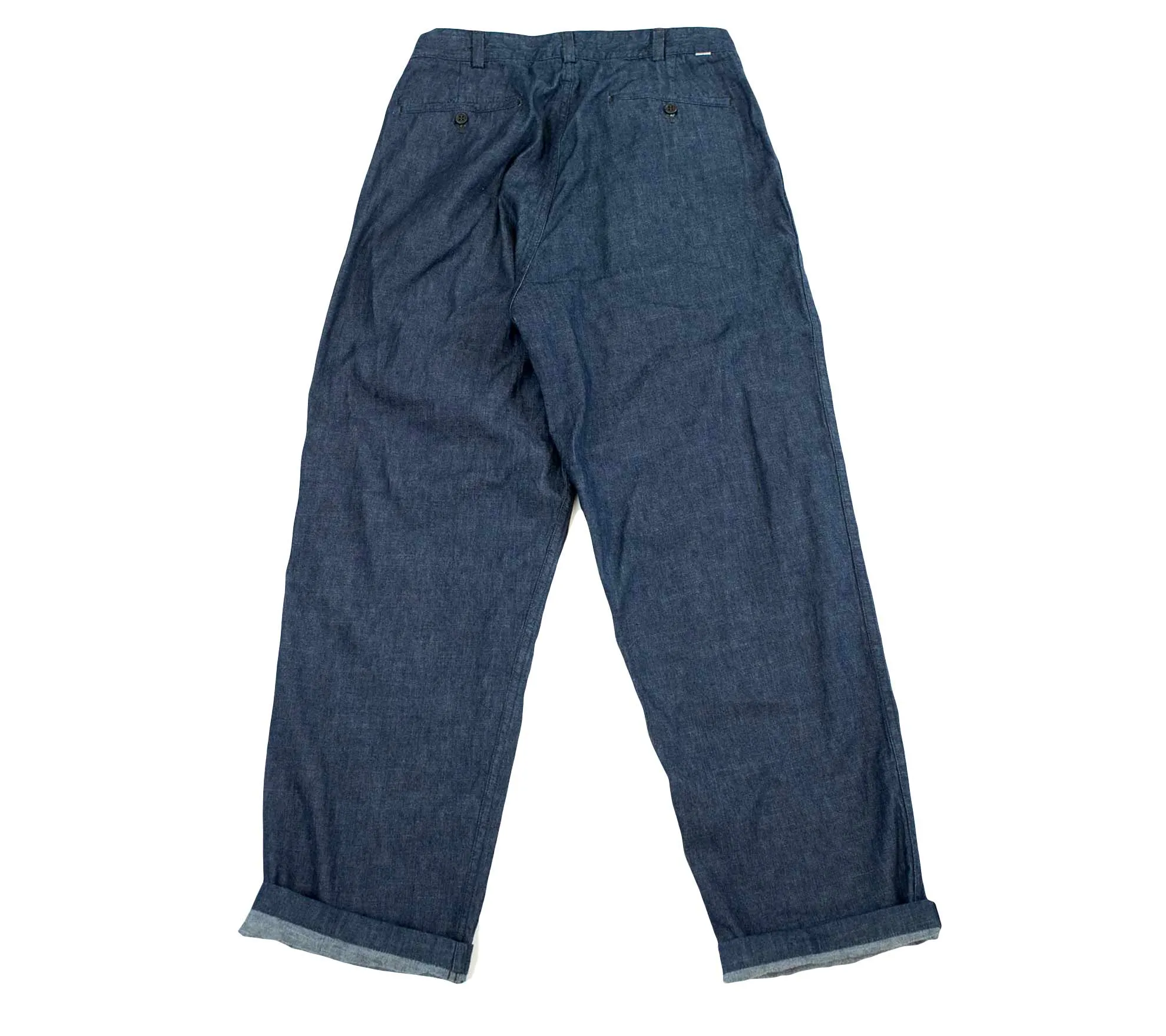 Two Tuck Denim Wide Trouser | One Wash