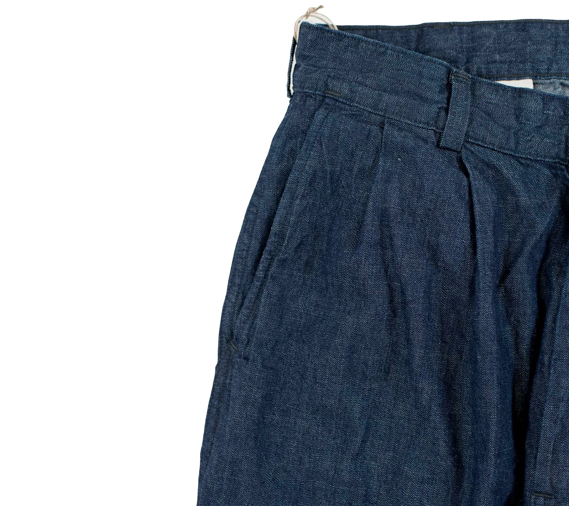 Two Tuck Denim Wide Trouser | One Wash