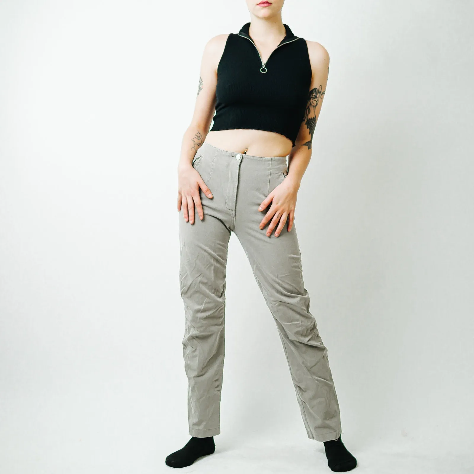 Vanilia High Rise Khaki Trousers - 38