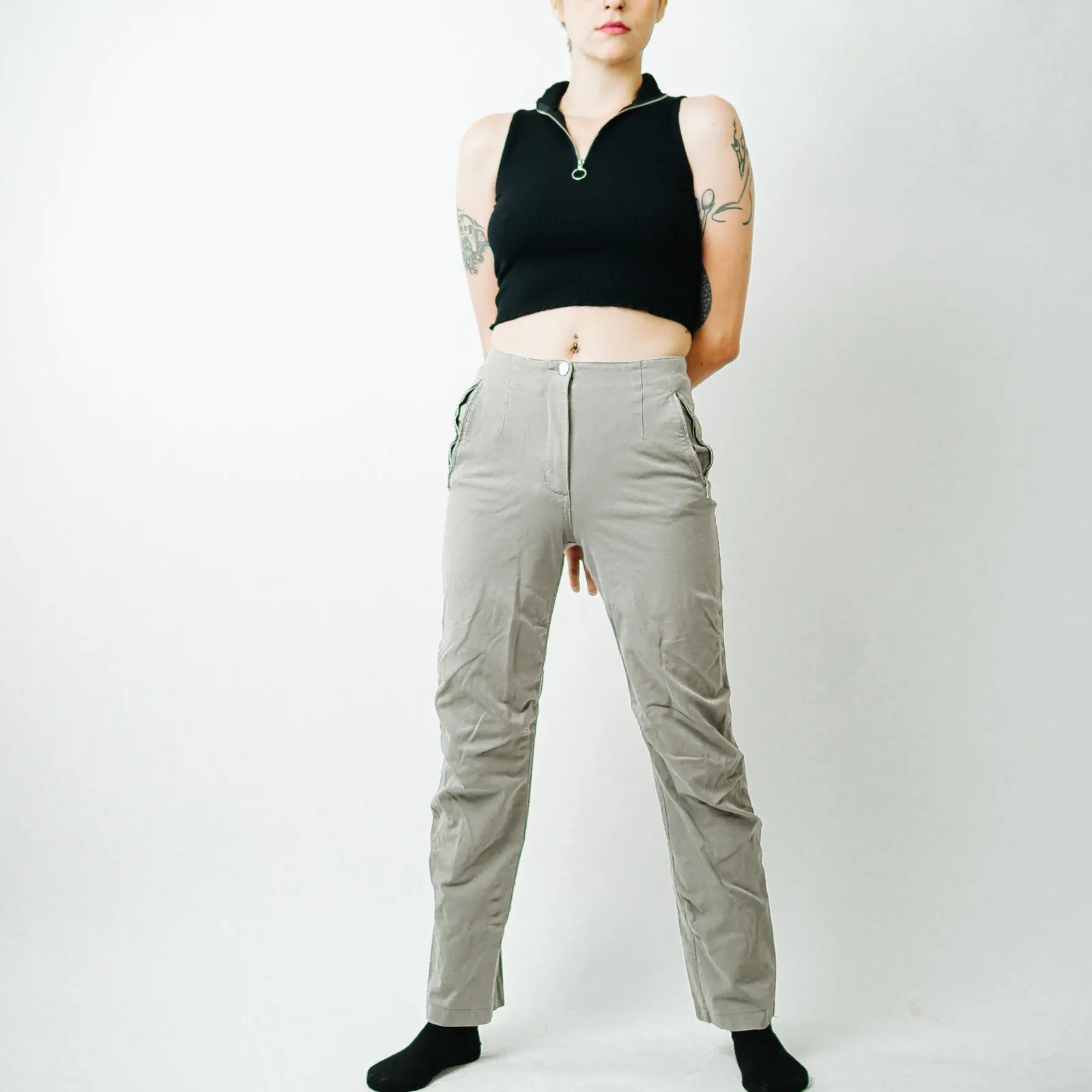 Vanilia High Rise Khaki Trousers - 38