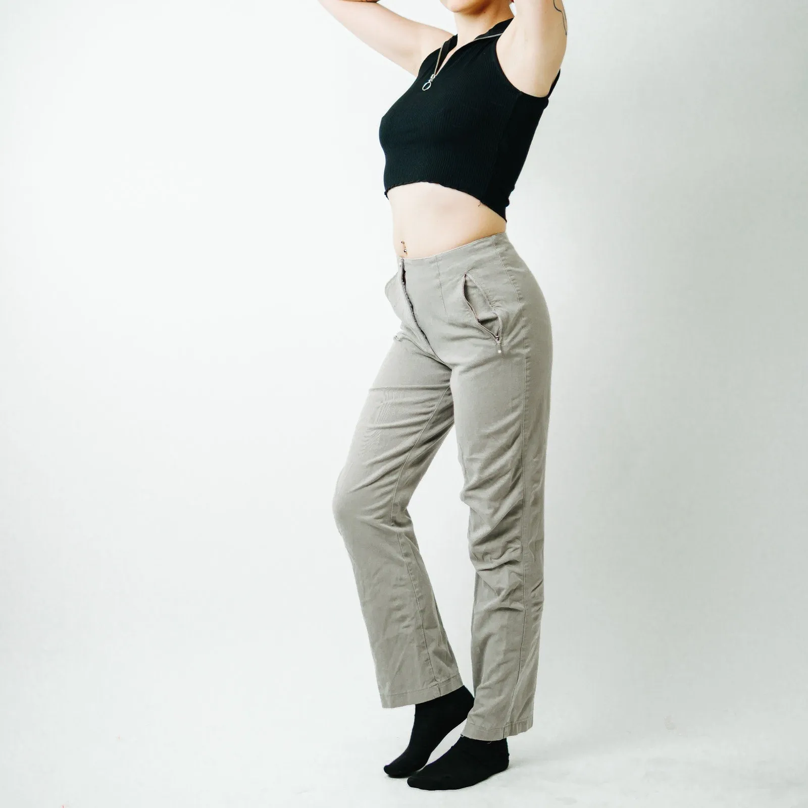 Vanilia High Rise Khaki Trousers - 38