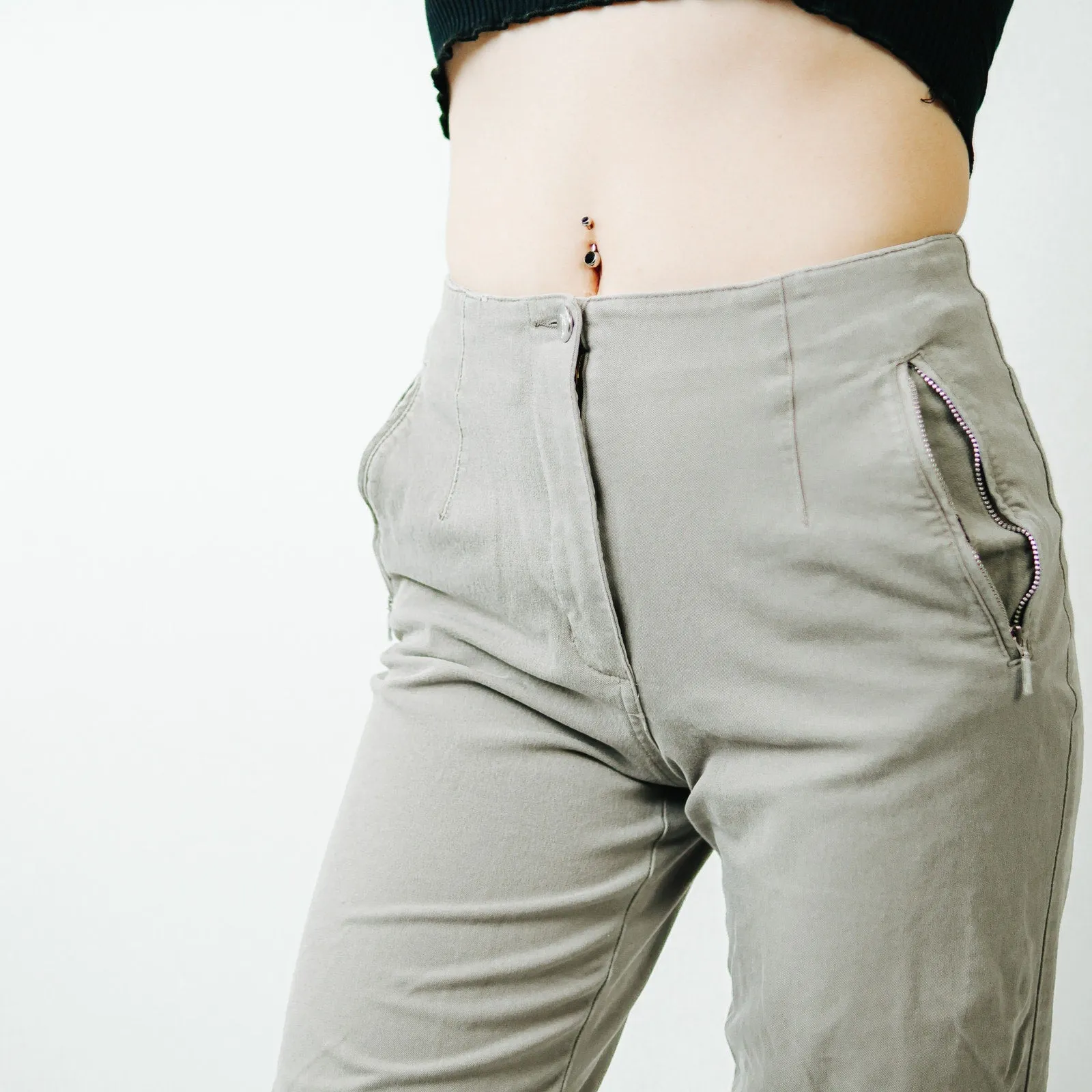 Vanilia High Rise Khaki Trousers - 38