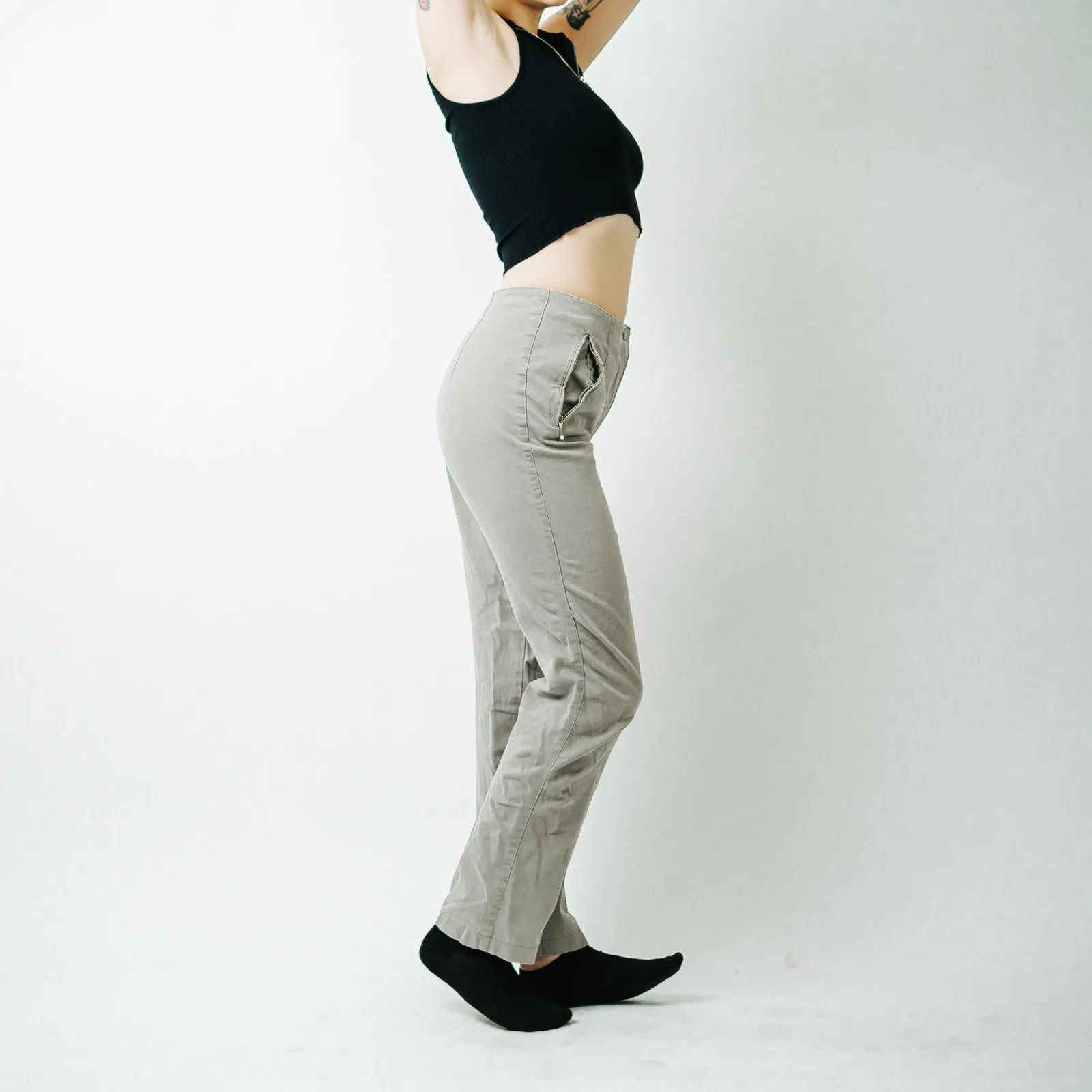 Vanilia High Rise Khaki Trousers - 38