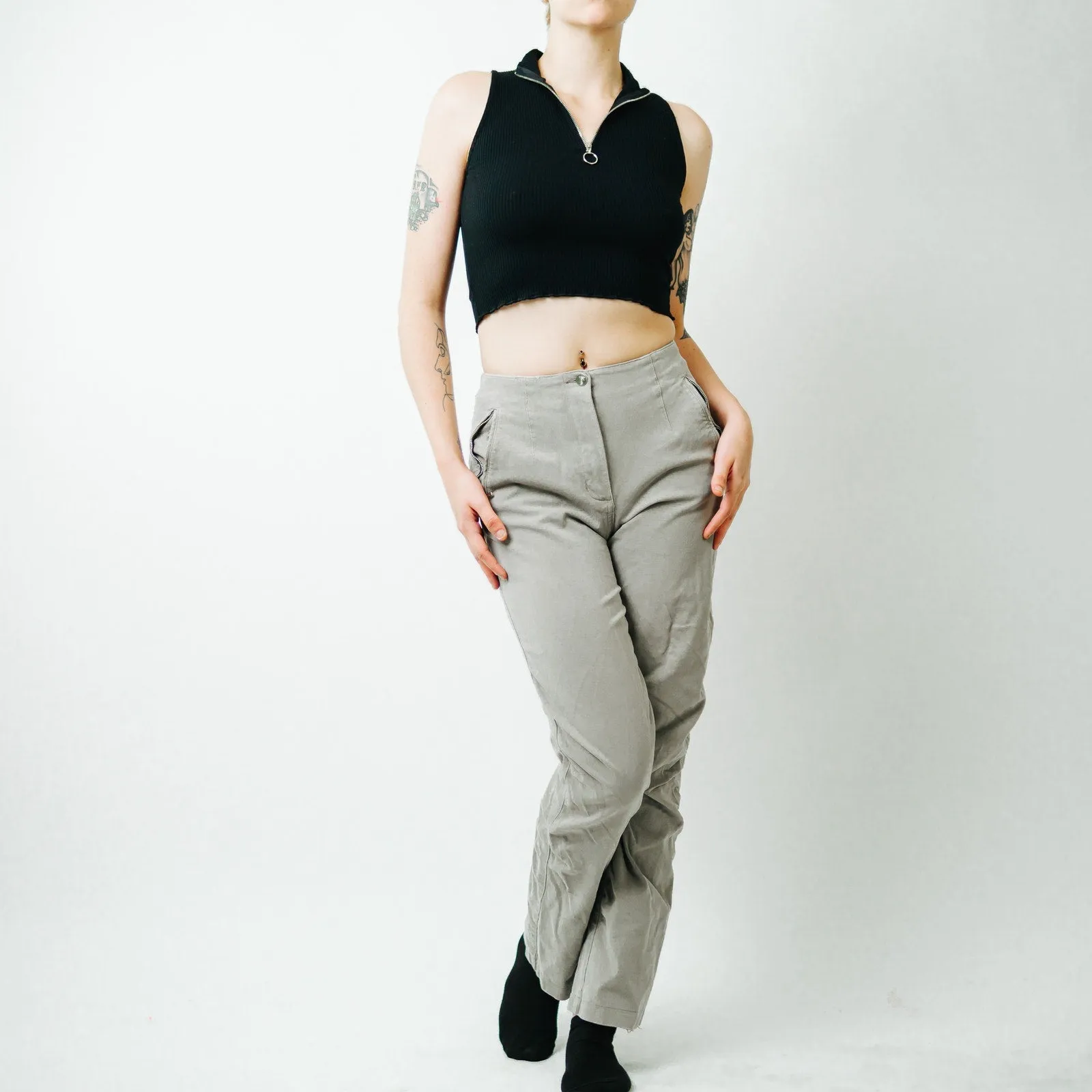 Vanilia High Rise Khaki Trousers - 38