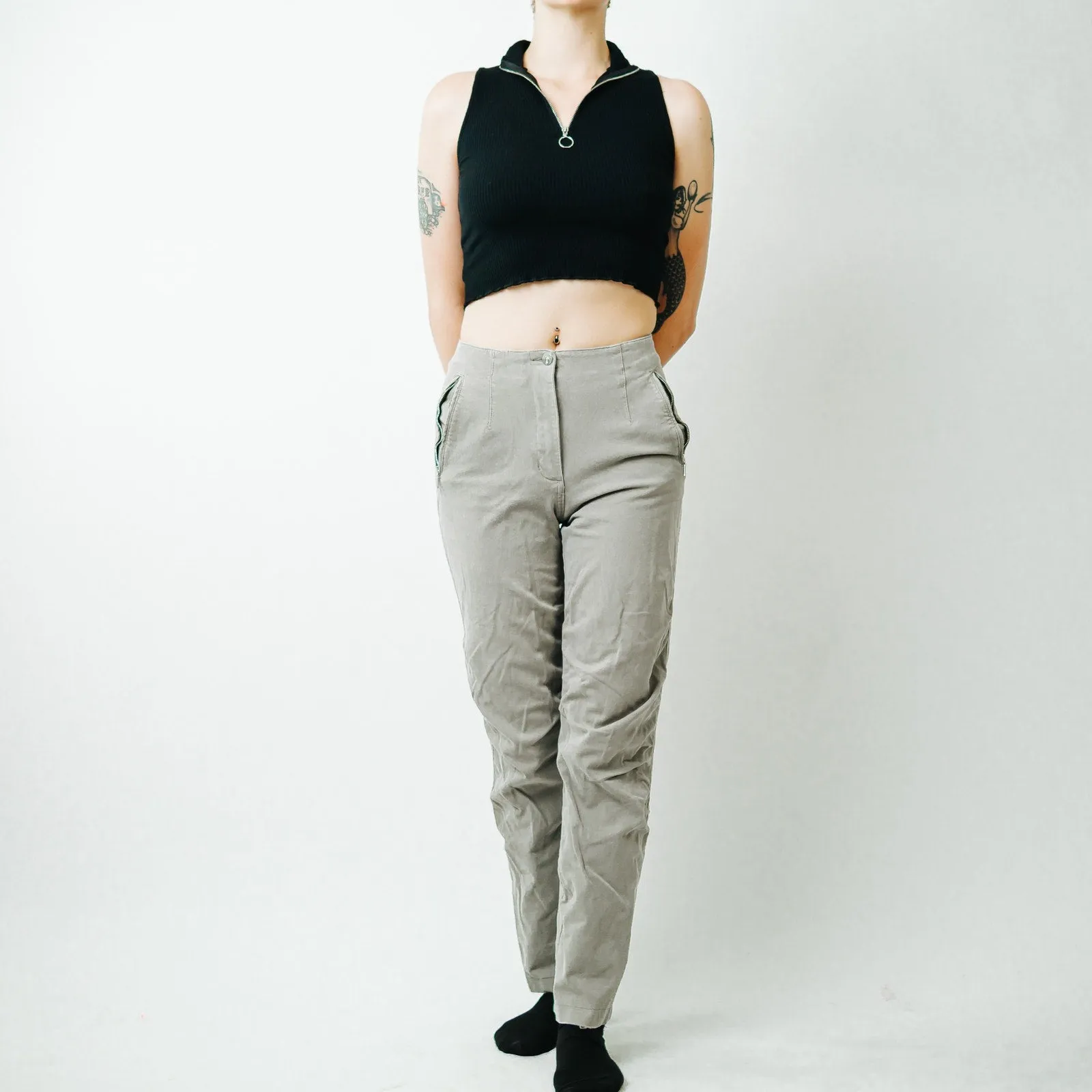 Vanilia High Rise Khaki Trousers - 38
