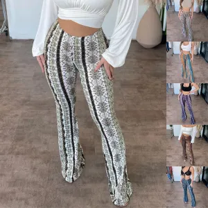 Vibrant Print Design Slim Style Elastic Leggings
