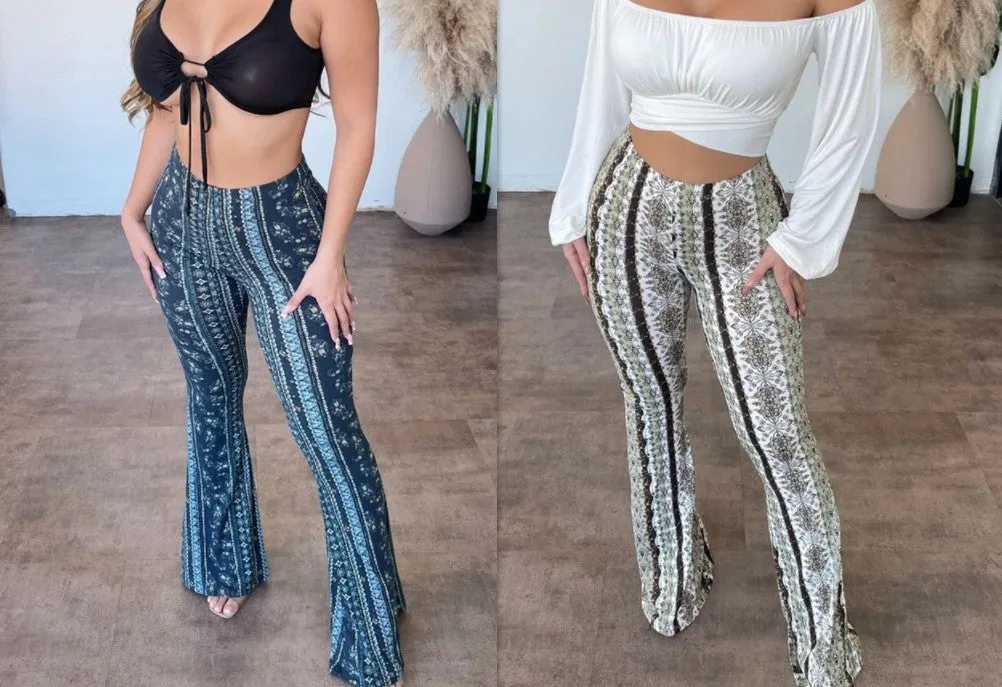 Vibrant Print Design Slim Style Elastic Leggings