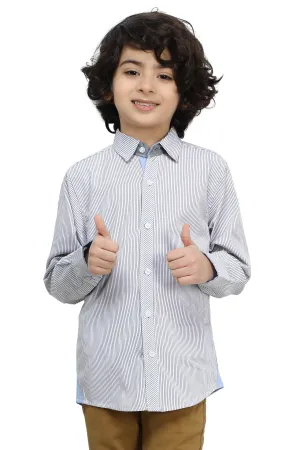 White Pinstripe Casual Shirt