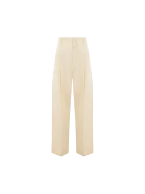 Wide-Leg Cotton Silk Trousers
