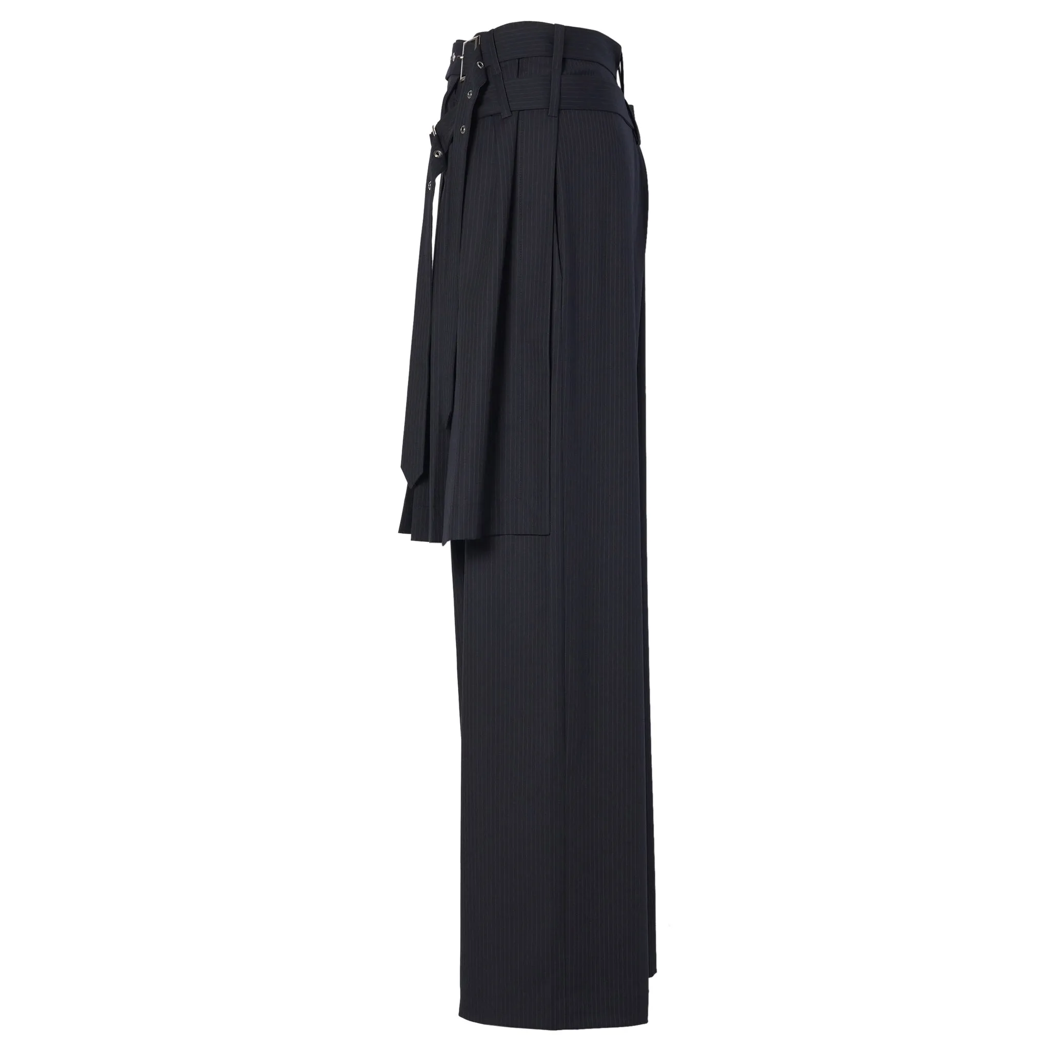 WIDE LEG SKOUSER / NAVY PINSTRIPE