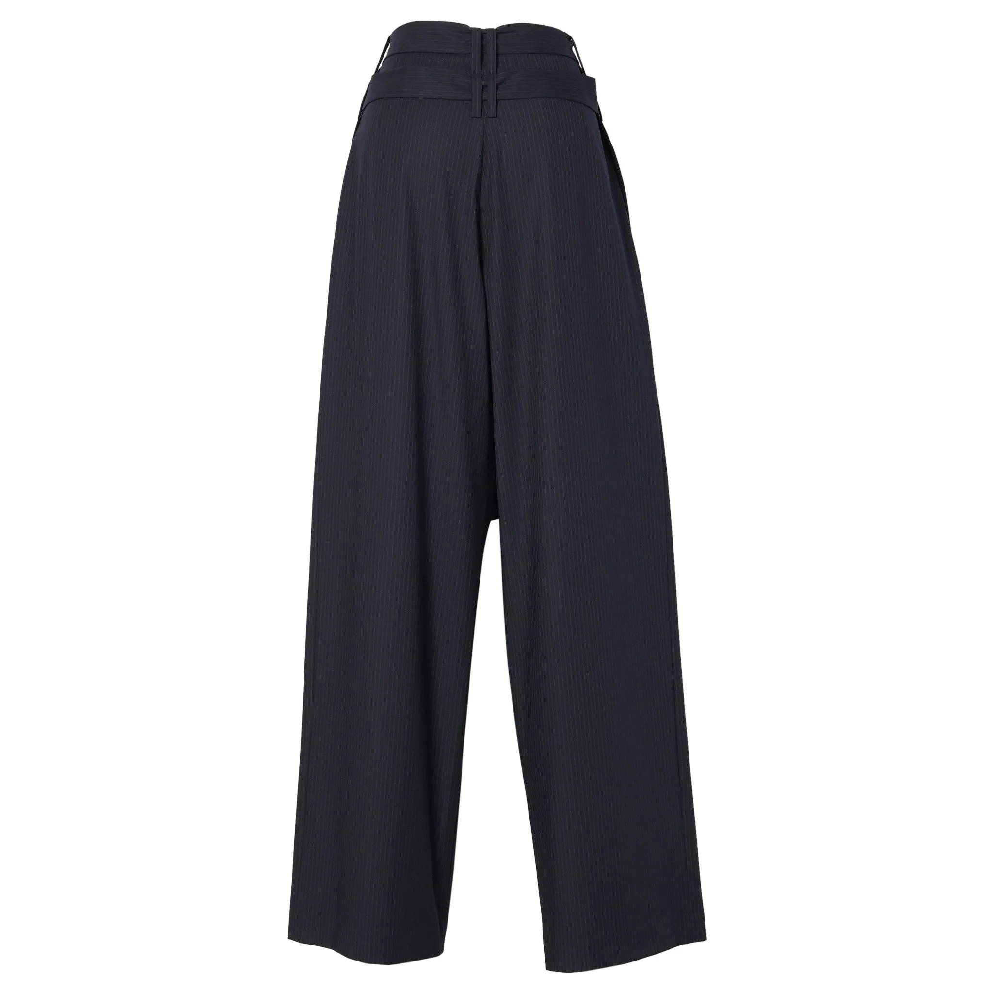 WIDE LEG SKOUSER / NAVY PINSTRIPE
