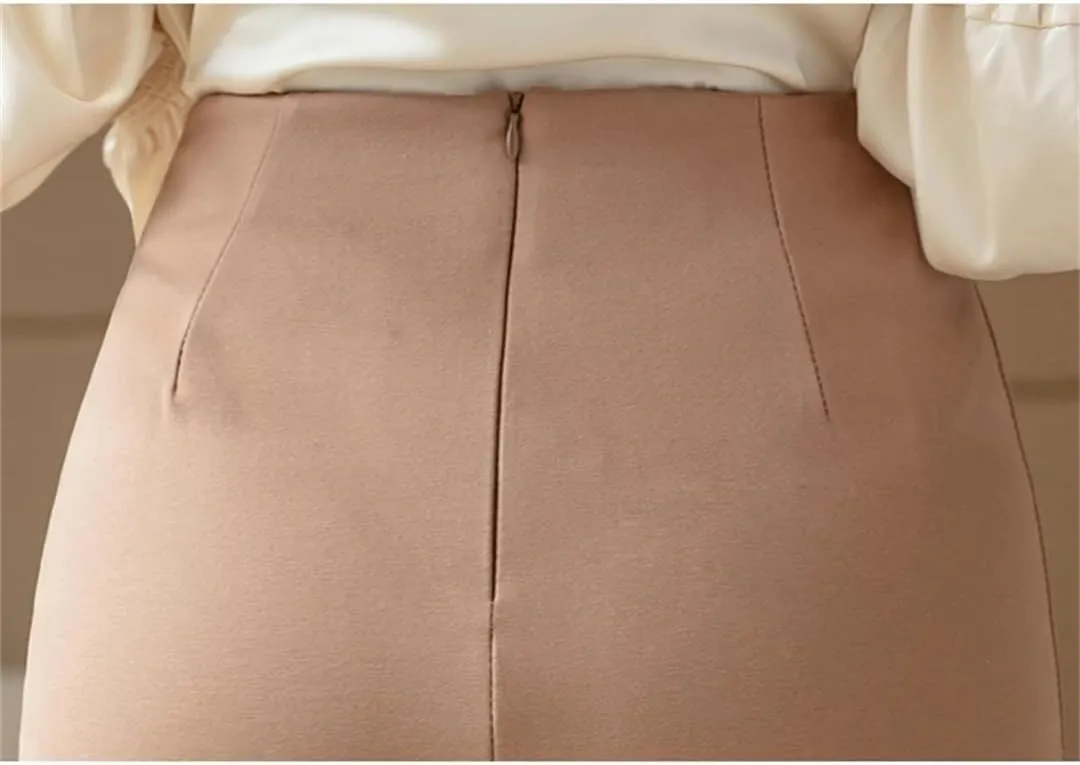Women Style Office Pencil Skirts Elegant High Waist Slim Skirts Classic Casual Bottoms