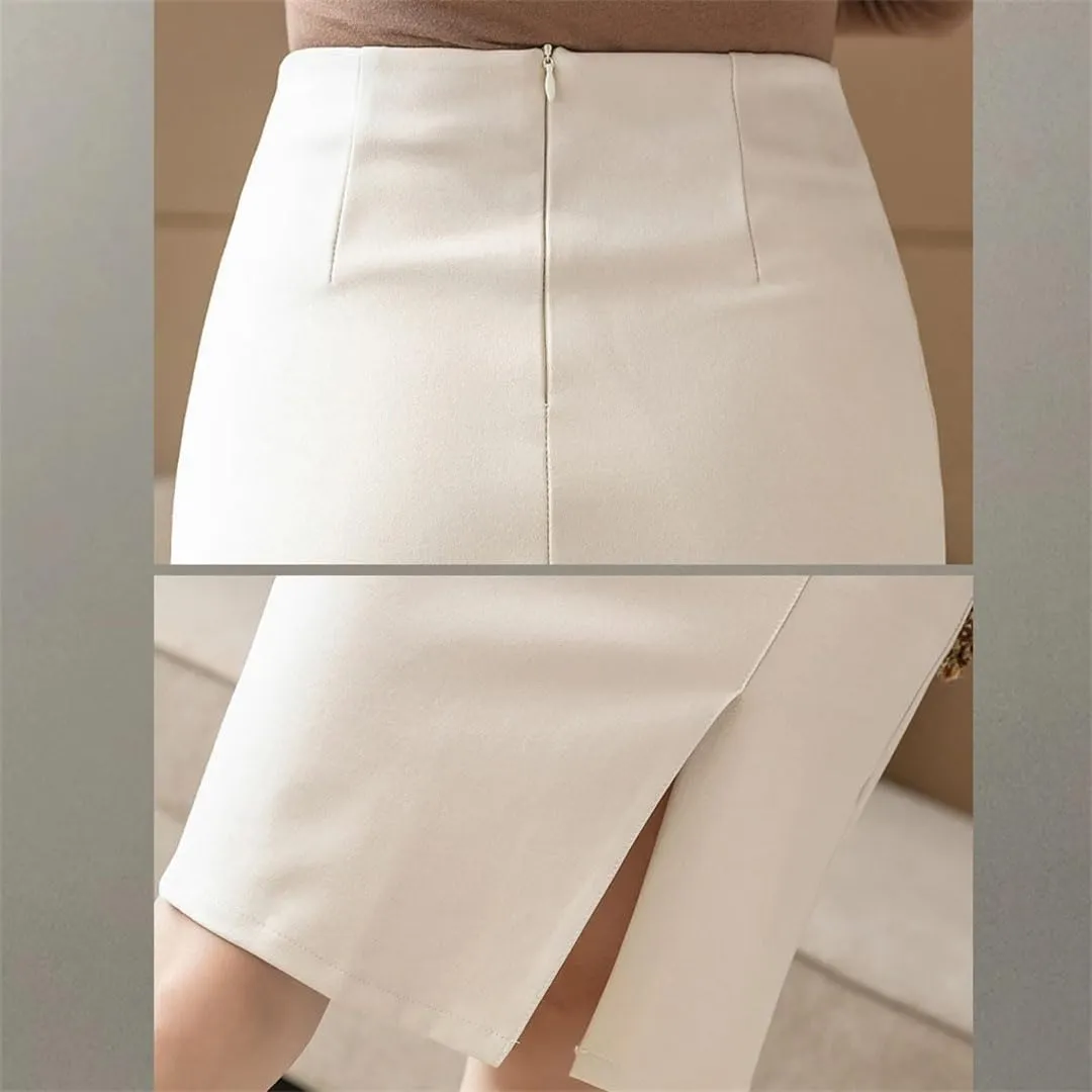 Women Style Office Pencil Skirts Elegant High Waist Slim Skirts Classic Casual Bottoms