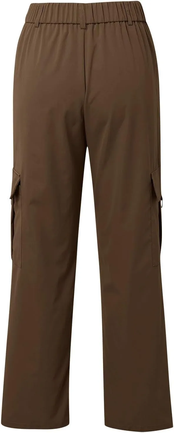 Women's Cargo Jogger Camo Pants with Pockets High Waist Slim Casual Tapered Camouflage Combat Hiking Pants