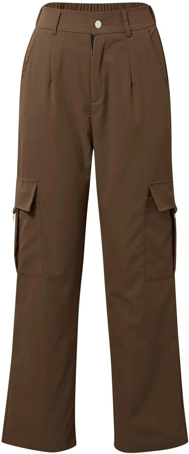 Women's Cargo Jogger Camo Pants with Pockets High Waist Slim Casual Tapered Camouflage Combat Hiking Pants