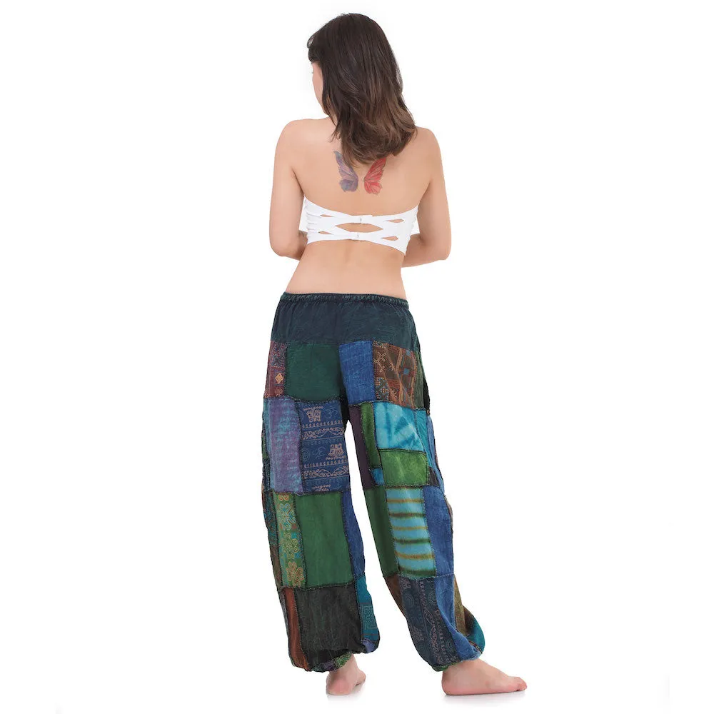 Women’s Earthy Patchwork Harem Pants Om Harmony
