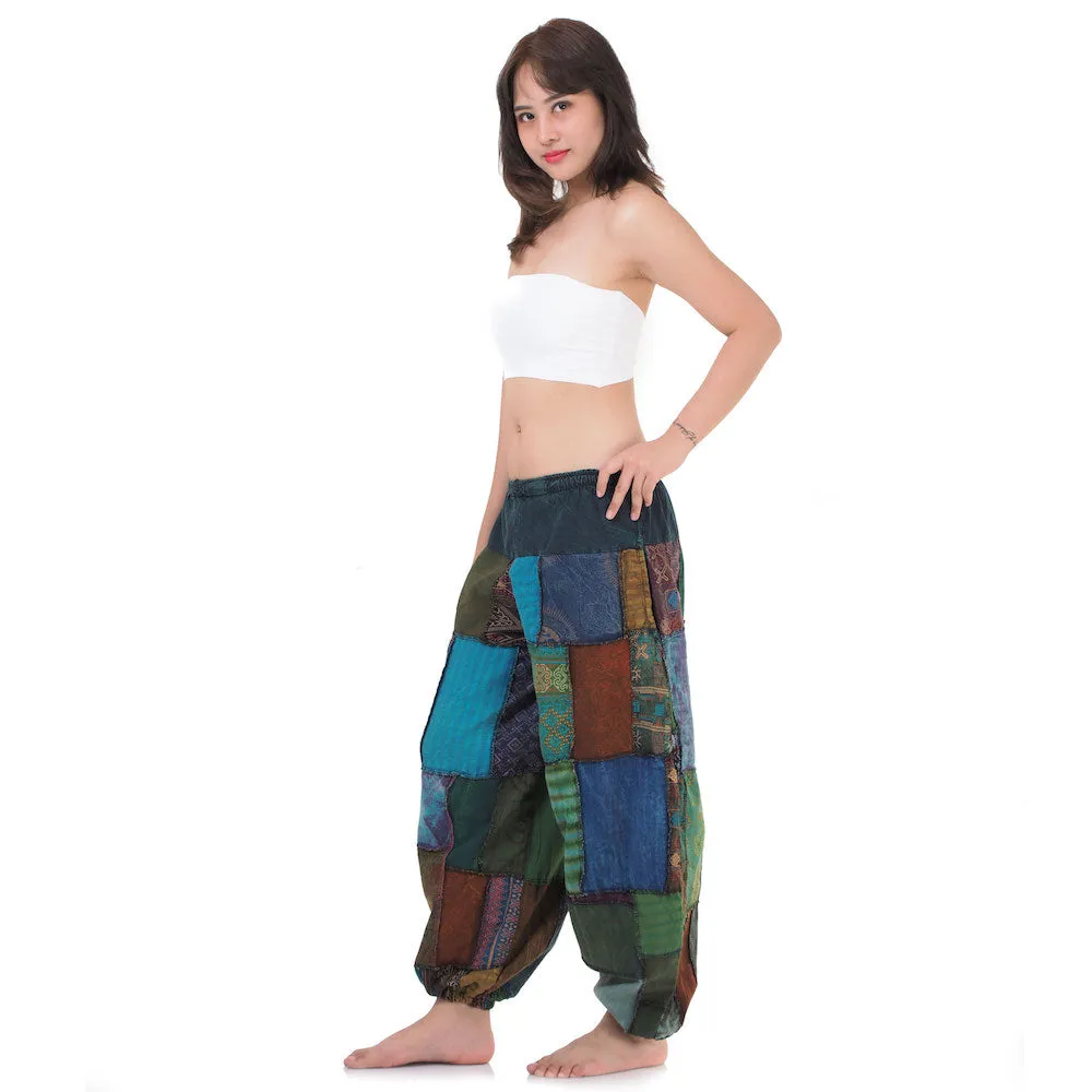 Women’s Earthy Patchwork Harem Pants Om Harmony
